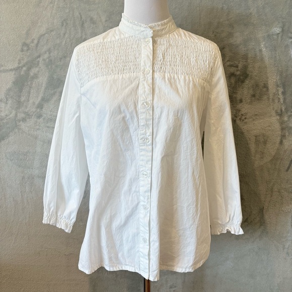Peasant Cottagecore White Button Ruffle Sz S - Picture 1 of 10